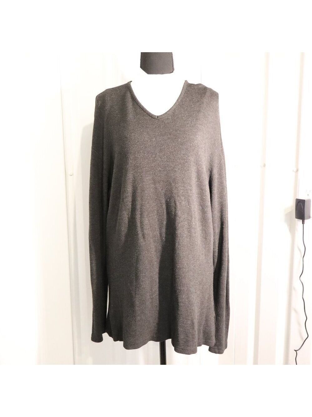 William Billy Reid Women's Tunic Sweater Lightweight Dark Gray Size Medium